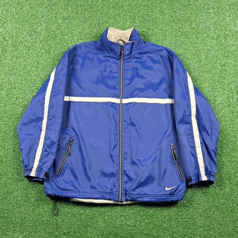 Vintage 90s y2k Nike blue zip up fleece lined jacket